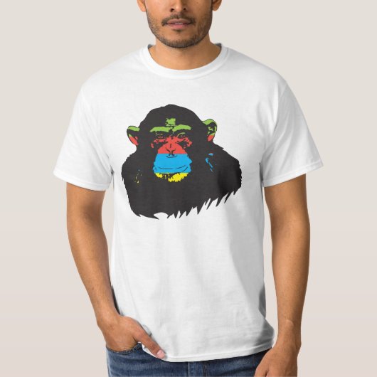 虹のチンパンジー Tシャツ (正面)