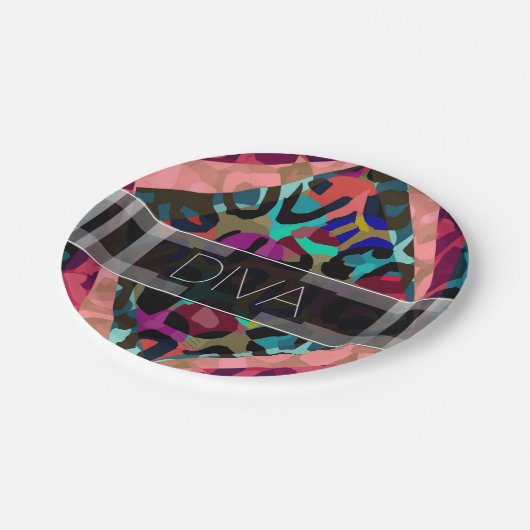 虹のチータの花型女性歌手 ペーパープレート (アングル)