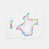 虹のテキサス州の地図 フリースブランケット (正面(横))