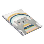 虹のテクスチャが施された可愛カラフルい魔法の熊 ノートブック (右側)