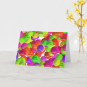 虹のテニス・ボールの誕生日の願い カード (黄色い花)