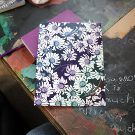 虹のデイジー花柄の春 ポストカード