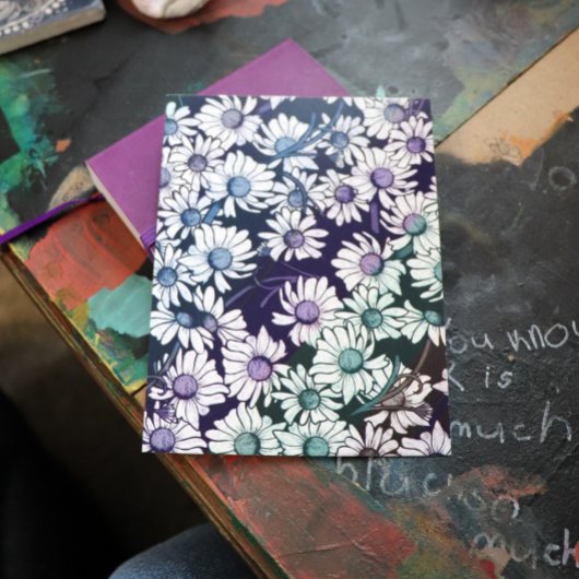 虹のデイジー花柄の春 ポストカード