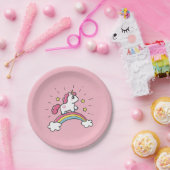 虹のデザインのかわいいユニコーン ペーパープレート (パーティー)