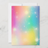 虹のトランポリンパークの女の子の誕生日ジャンプ 招待状 (裏面)