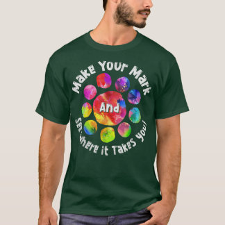 虹のドットの日の場所をマーク Tシャツ