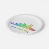 虹のニューヨークシティのスカイライン ペーパープレート (アングル)