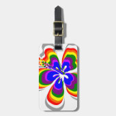 虹のハイビスカスの花 ラゲッジタグ (正面縦)