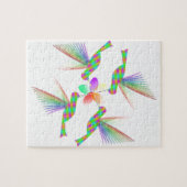 虹のハミングバキスをするーズの花 ジグソーパズル (横)