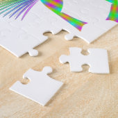 虹のハミングバキスをするーズの花 ジグソーパズル (側面)