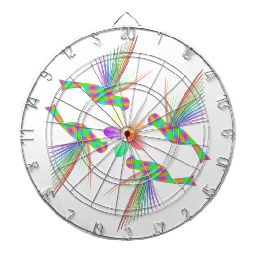 虹のハミングバキスをするーズの花 ダーツボード (正面)