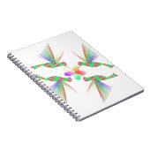 虹のハミングバキスをするーズの花 ノートブック (右側)