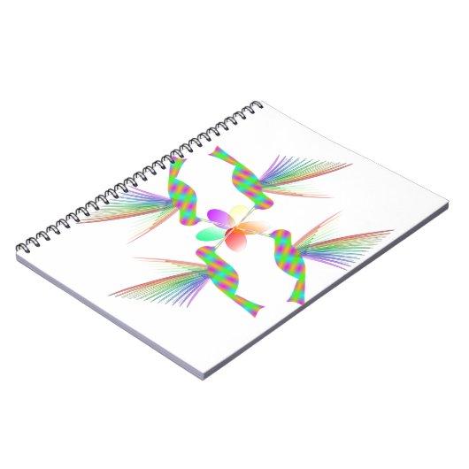 虹のハミングバキスをするーズの花 ノートブック (左側)