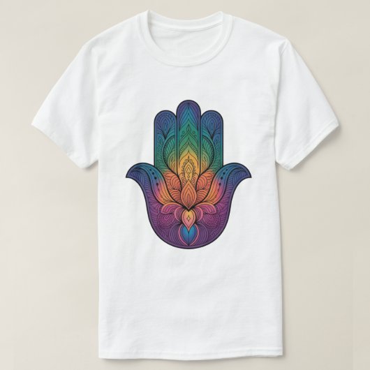 虹のハムサの手 Tシャツ (デザイン正面)