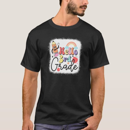 虹のハロー！3年生担任 初めての学校 Tシャツ (正面)