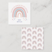 虹のハートかわいい教室バレンタイン スクエア名刺 (正面/裏面)