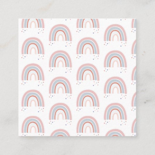 虹のハートかわいい教室バレンタイン スクエア名刺 (裏面)