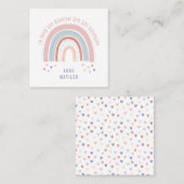 虹のハートかわいい教室バレンタイン スクエア名刺 (正面/裏面)