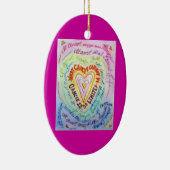 虹のハートがんがオーナメントできカスタマイズない セラミックオーナメント (右)