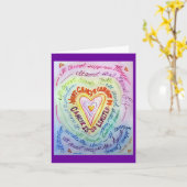 虹のハートがグリーティングカードを使えない カード (黄色い花)