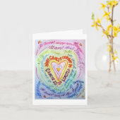 虹のハートがグリーティングカードを使えない カード (黄色い花)