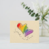 虹のハートが恋に落ちた ポストカード (スタンド正面)