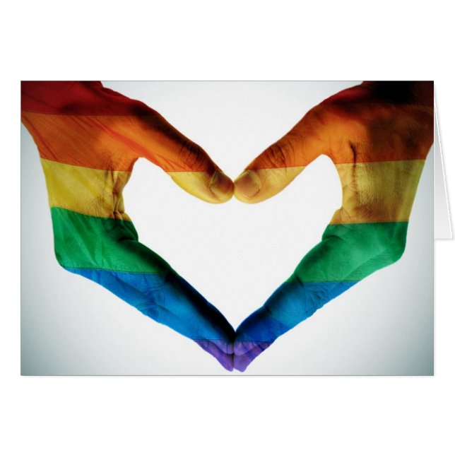 虹のハートとして絵を描かれる手 (正面横)