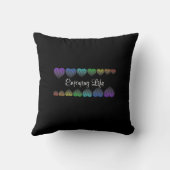 虹のハートと前向き単語 クッション (裏面)