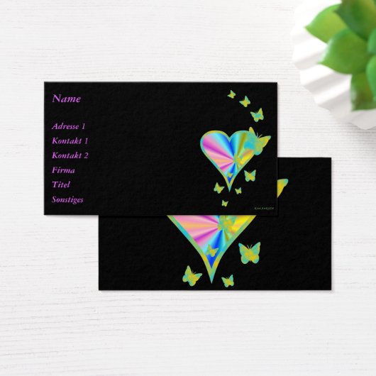 虹のハートと蝶 (デスク)