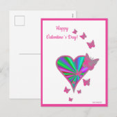 虹のハートと蝶 シーズンポストカード (正面/裏面)