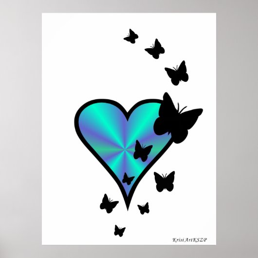 虹のハートと蝶 ポスター (正面)