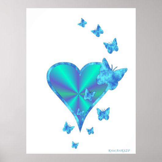 虹のハートと蝶 ポスター (正面)