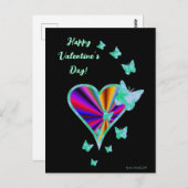 虹のハートと蝶 ポストカード (正面/裏面)