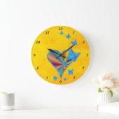虹のハートと蝶 ラージ壁時計 (ホーム)