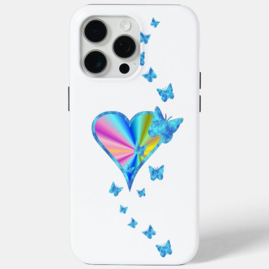 虹のハートと蝶 Case-Mate iPhoneケース (裏面)