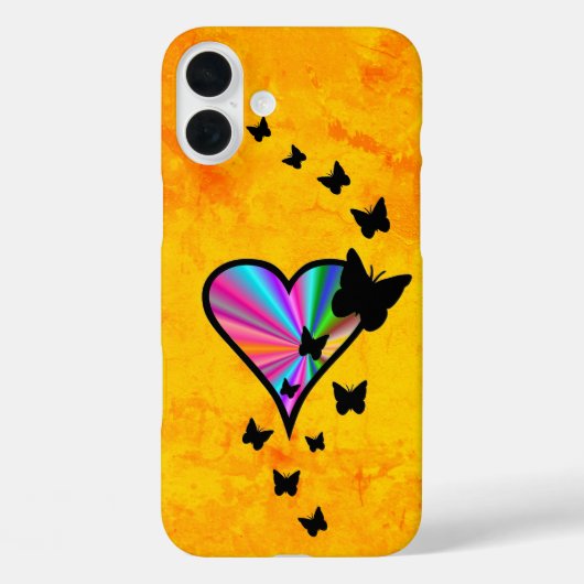 虹のハートと蝶 Case-Mate iPhoneケース (裏面)