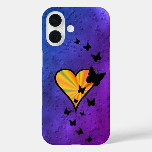 虹のハートと蝶 Case-Mate iPhoneケース (裏面)