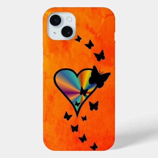 虹のハートと蝶 Case-Mate iPhoneケース (裏面)