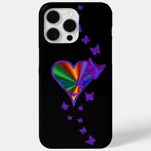 虹のハートと蝶 Case-Mate iPhoneケース (裏面)