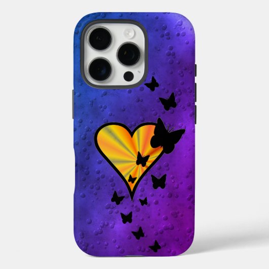 虹のハートと蝶 Case-Mate iPhoneケース (裏面)