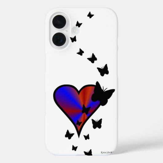 虹のハートと蝶 Case-Mate iPhoneケース (裏面)