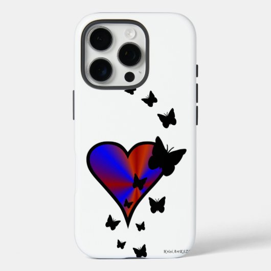 虹のハートと蝶 Case-Mate iPhoneケース (裏面)