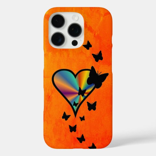 虹のハートと蝶 Case-Mate iPhoneケース (裏面)