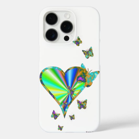 虹のハートと蝶 Case-Mate iPhoneケース (裏面)
