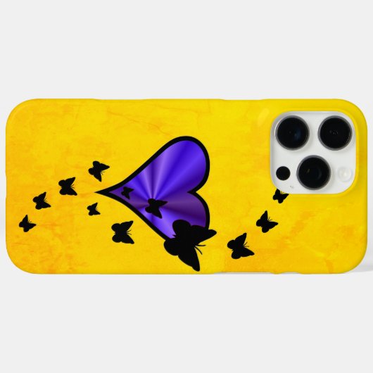 虹のハートと蝶 Case-Mate iPhoneケース (裏面 (横))