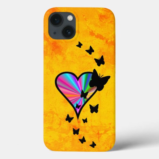 虹のハートと蝶 Case-Mate iPhoneケース (裏面)
