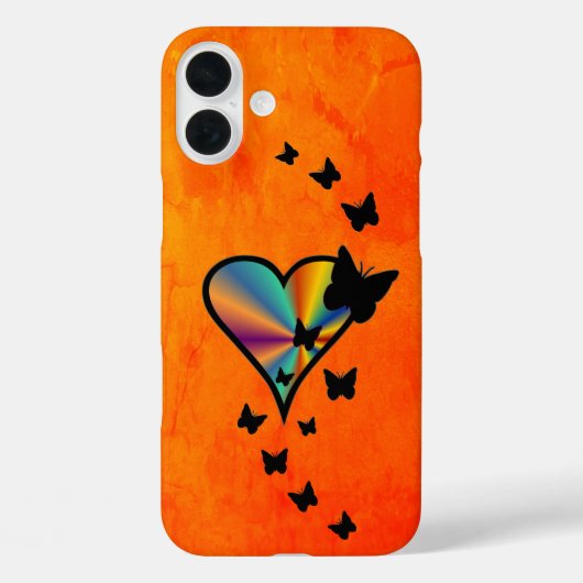 虹のハートと蝶 Case-Mate iPhoneケース (裏面)