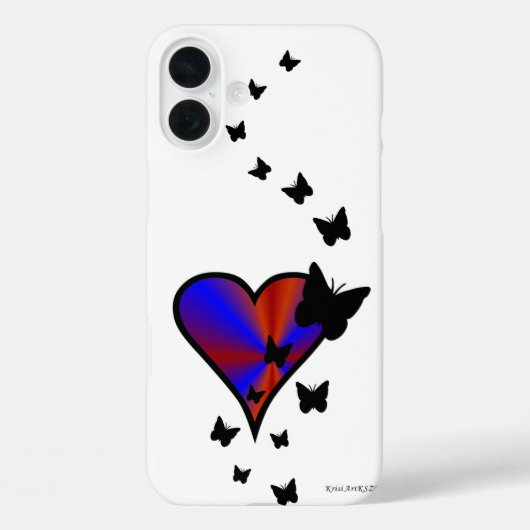 虹のハートと蝶 Case-Mate iPhoneケース (裏面)