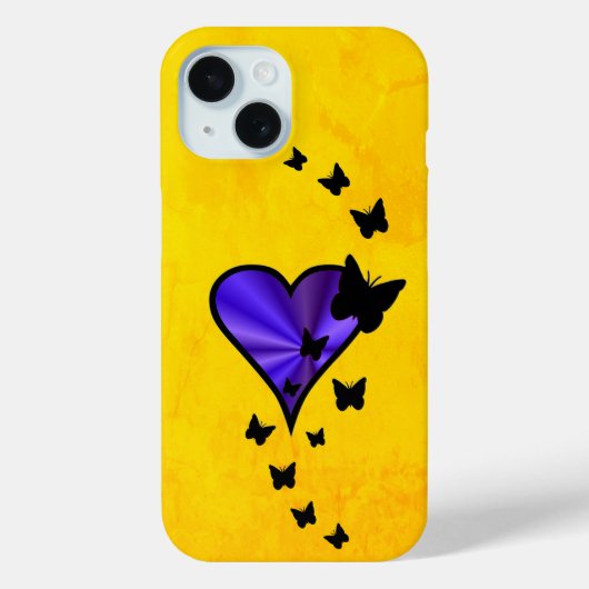 虹のハートと蝶 Case-Mate iPhoneケース (裏面)