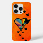 虹のハートと蝶 Case-Mate iPhoneケース (裏面)